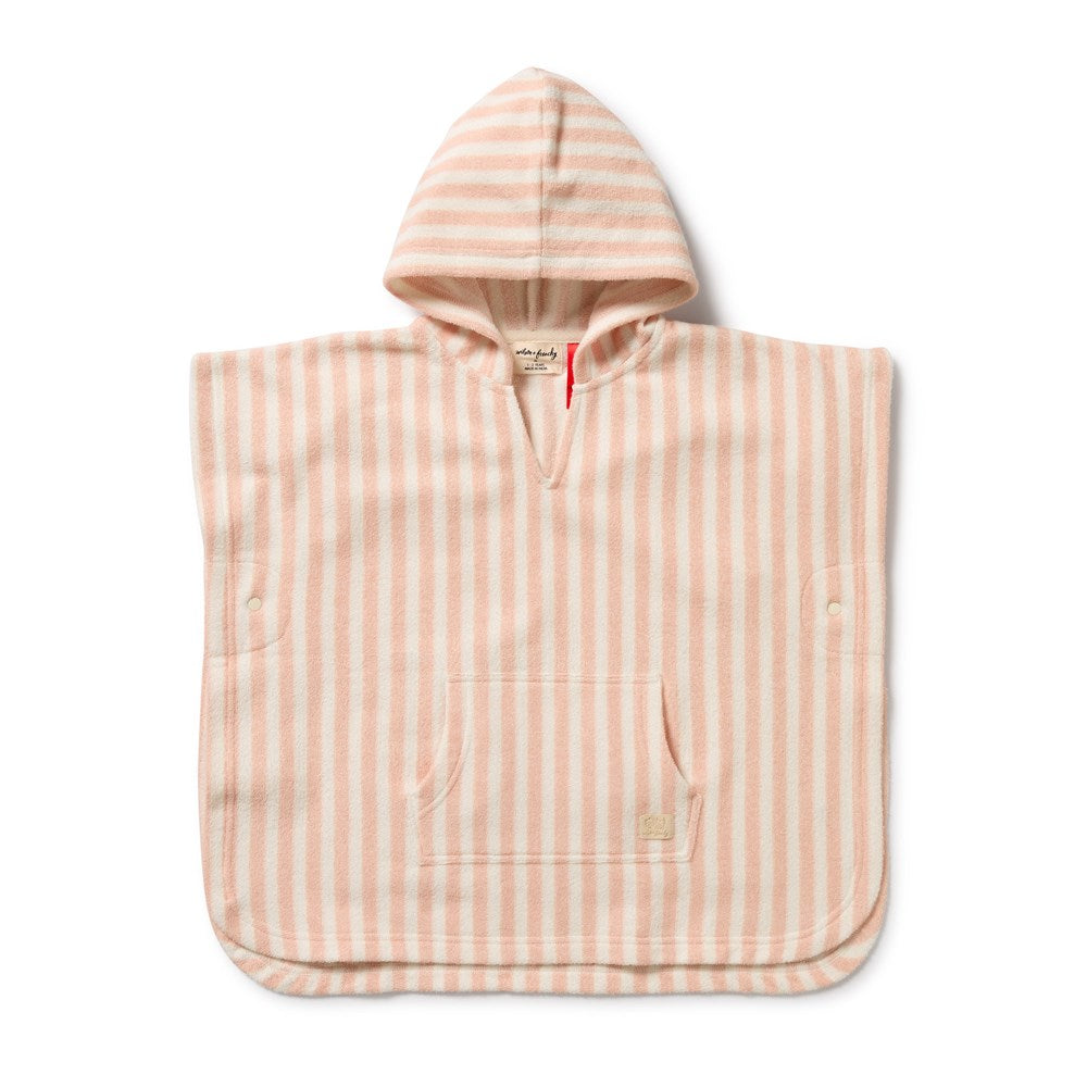 Strawberry Wave Organic Terry Hooded Poncho