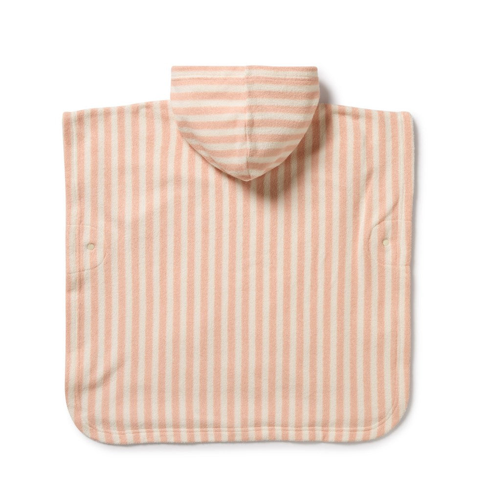 Strawberry Wave Organic Terry Hooded Poncho