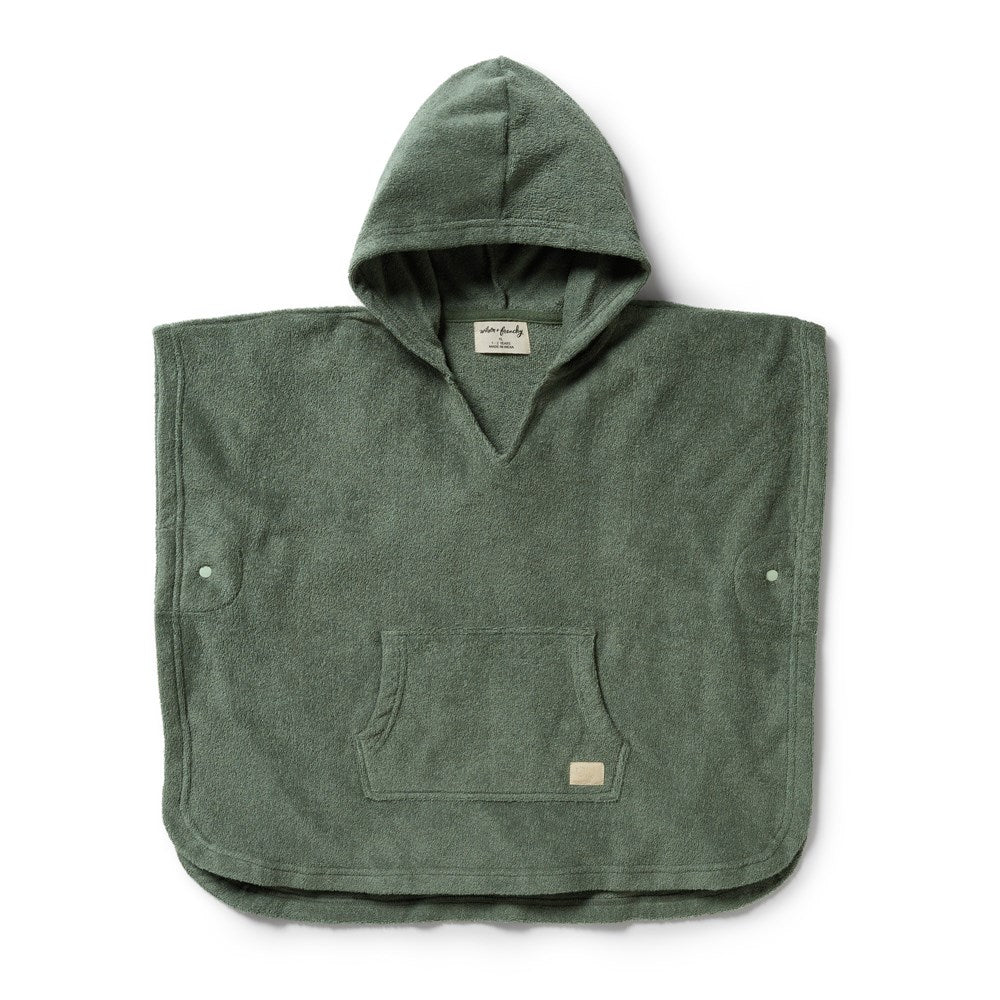 Moss Organic Terry Hooded Poncho