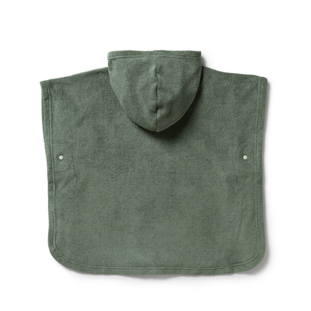 Moss Organic Terry Hooded Poncho