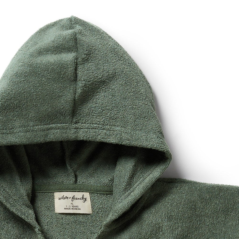 Moss Organic Terry Hooded Poncho