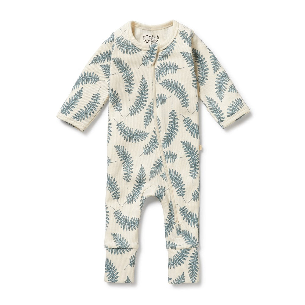 Little Fronds Organic Zipsuit with Feet