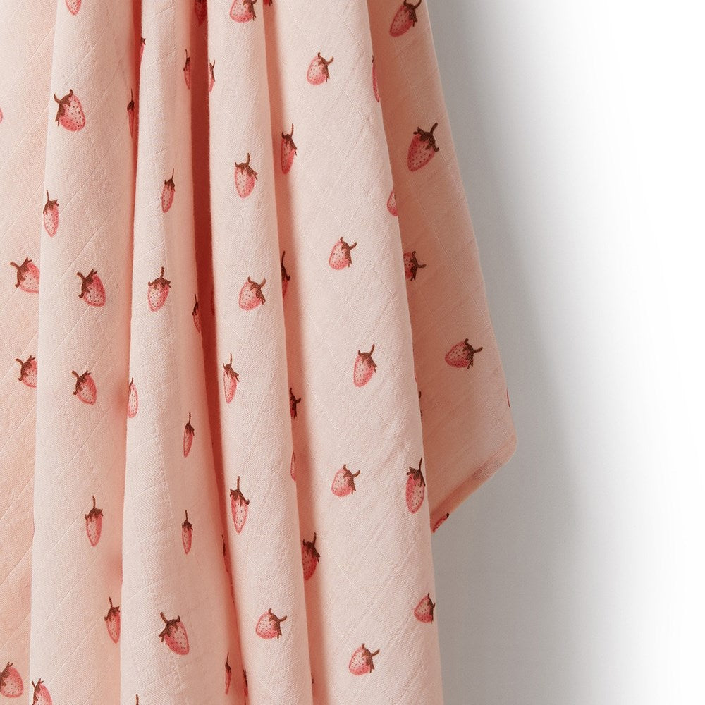 Strawberry Kisses Organic Muslin
