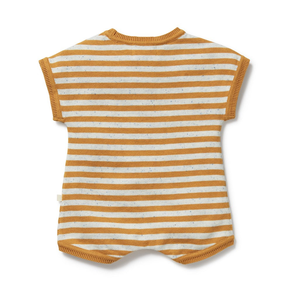 Golden Wave Stripe Organic Knitted Growsuit