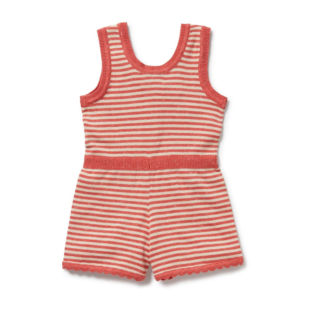Strawberry Swirl Organic Knitted Stripe Playsuit