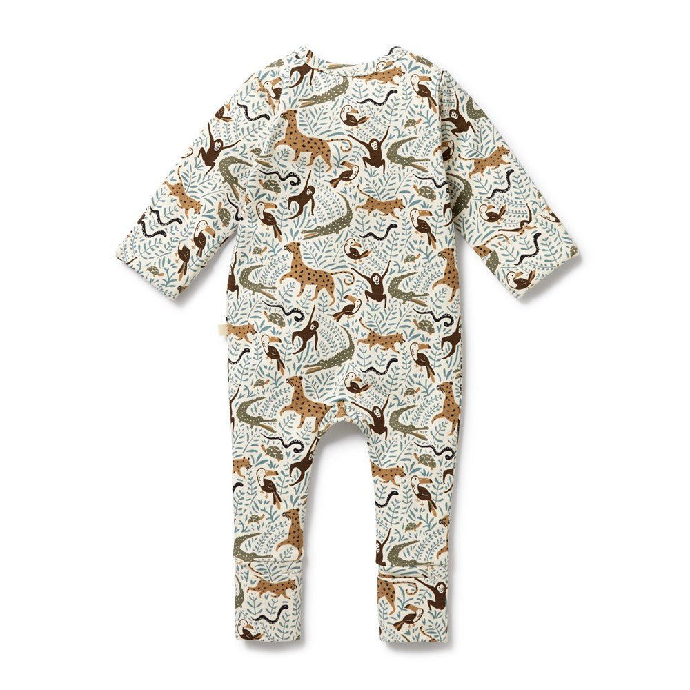 Mini Jungle Organic Zipsuit with Feet