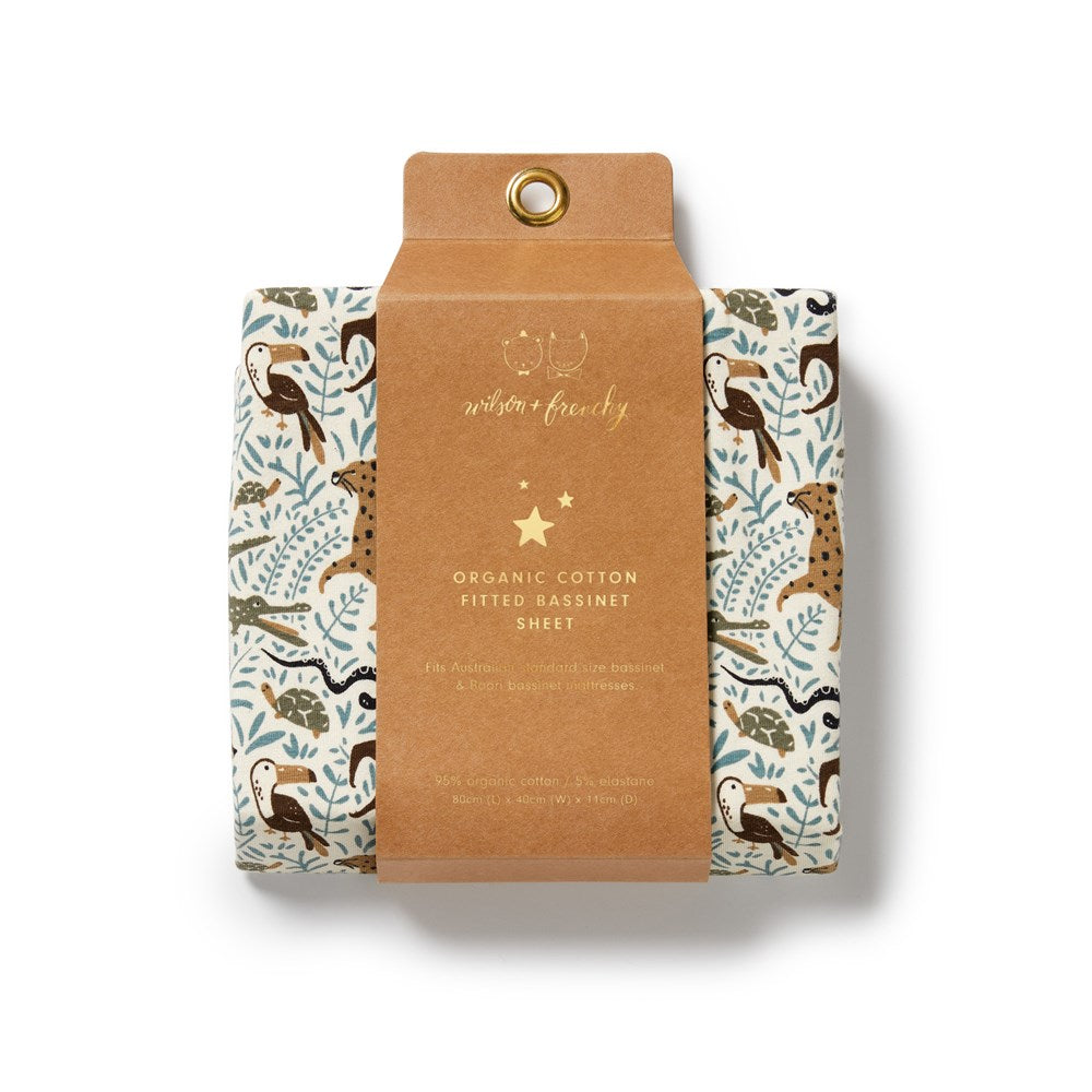 Mini Jungle Organic Bassinet Sheet