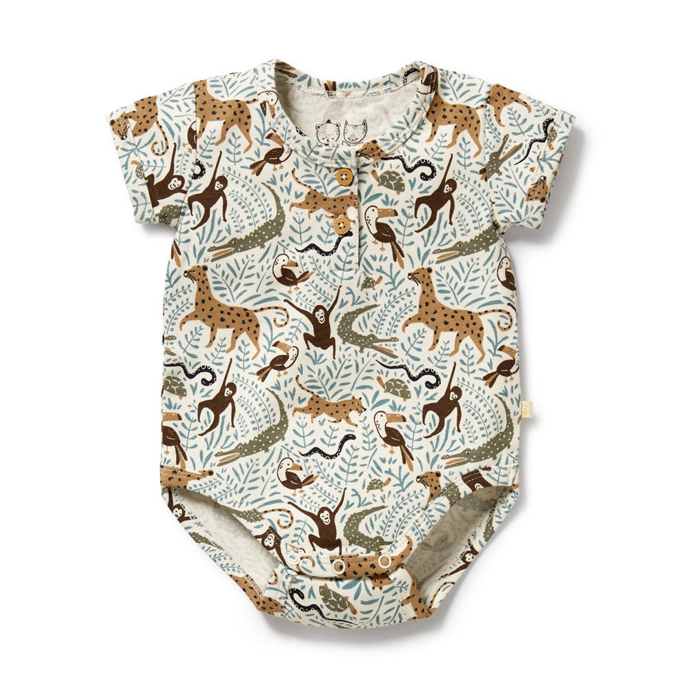 Mini Jungle Organic Henley Bodysuit