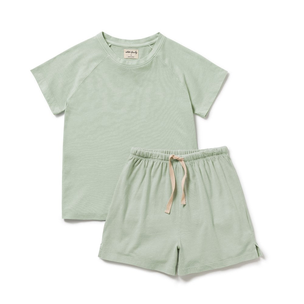 Mint Organic Dyed Short Sleeved Pyjamas