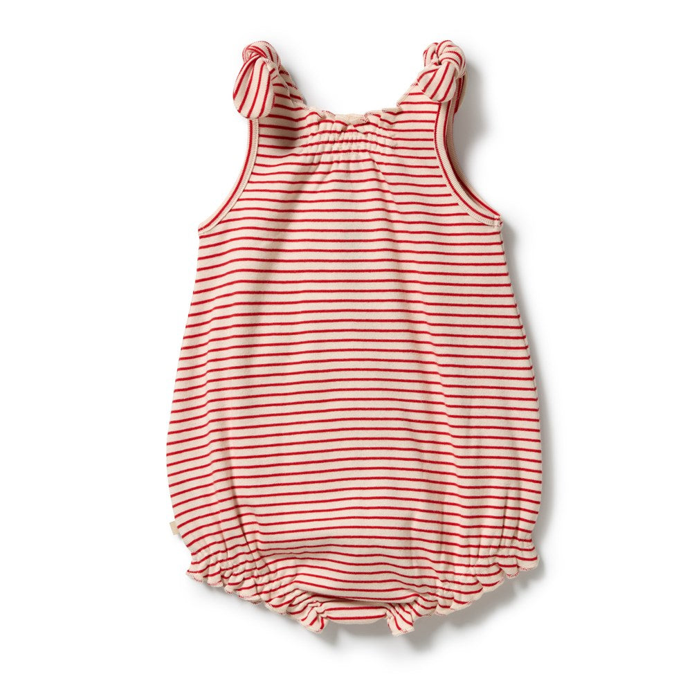 Candy Cane Organic Stripe Rib Playsuit