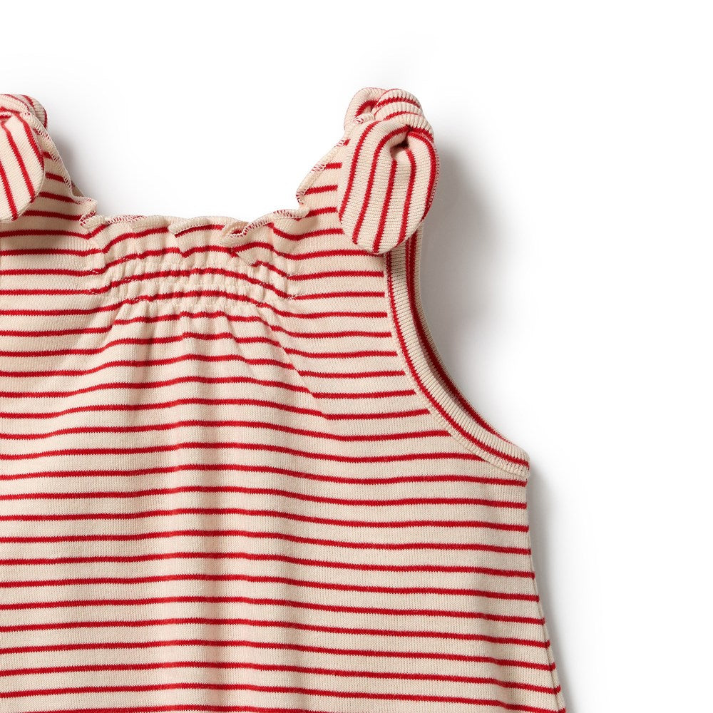 Candy Cane Organic Stripe Rib Playsuit