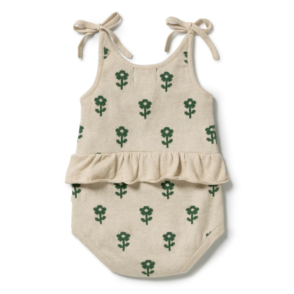 Fleur Organic Knitted Jacquard Playsuit