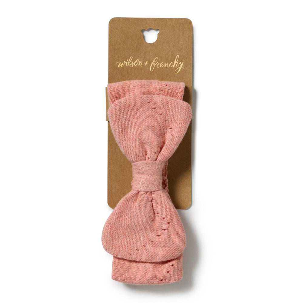 Petal Pink Organic Knitted Pointelle Headband