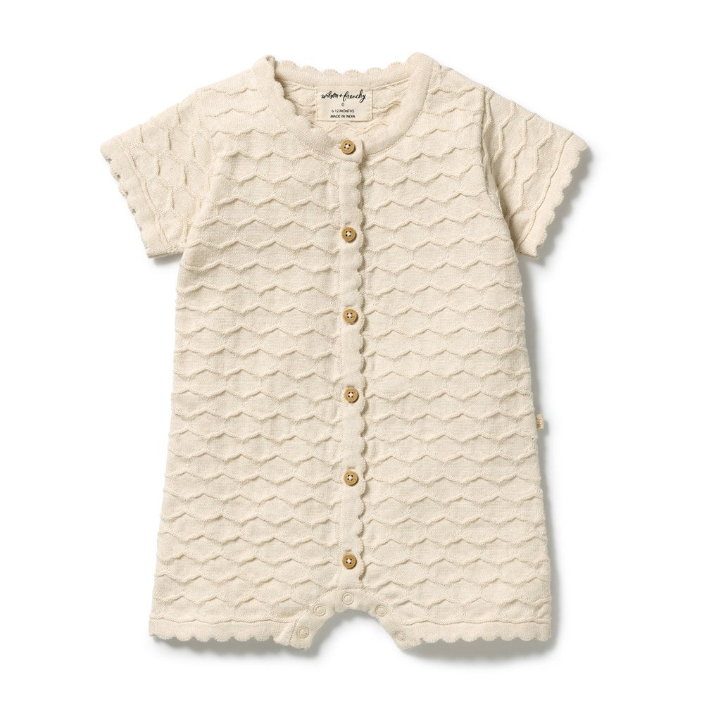 Milk Cloud Organic Knitted Chevron Growsuit