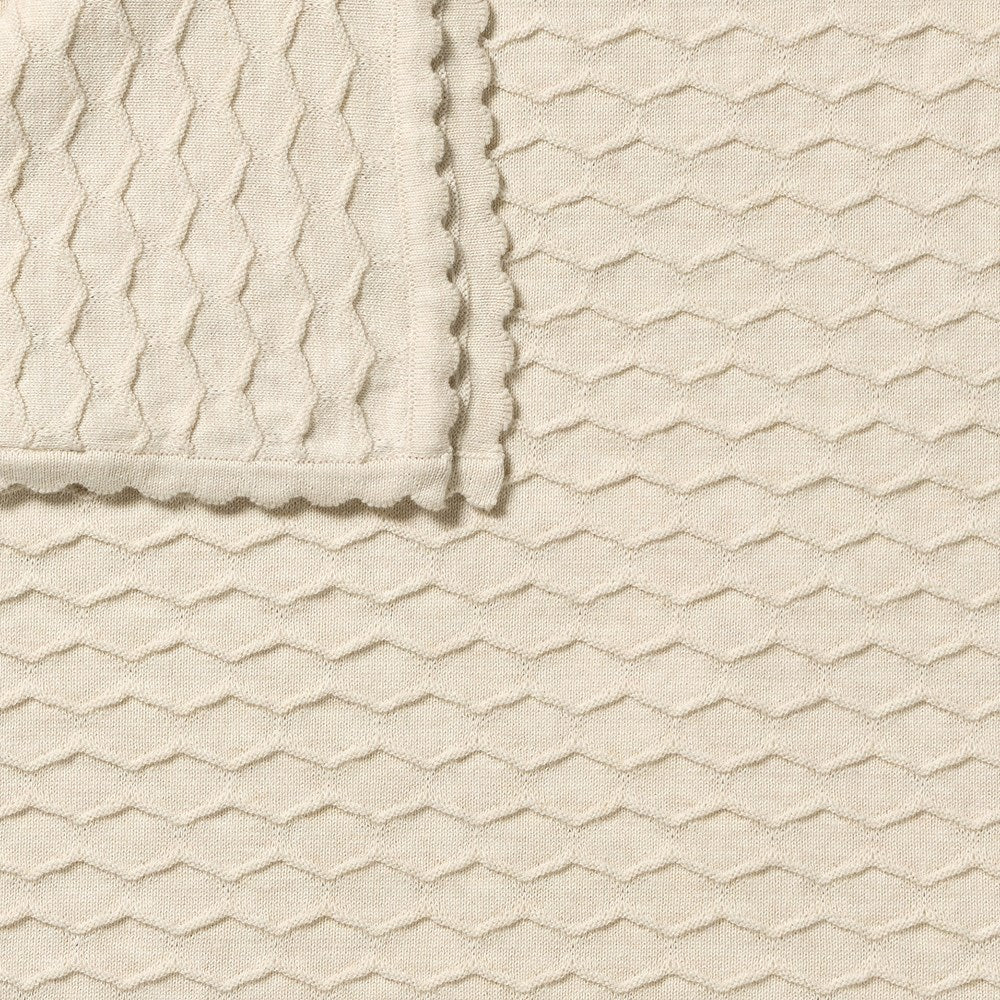Milk Cloud Organic Knitted Chevron Blanket