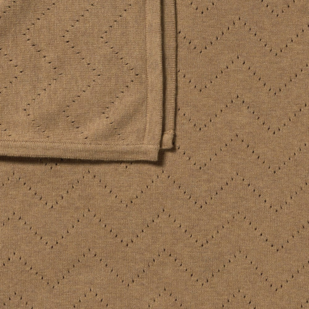 Ginger Snap Organic Knitted Pointelle Blanket