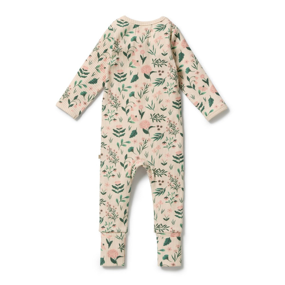 Sweet Bloom Organic Zipsuit with Feet