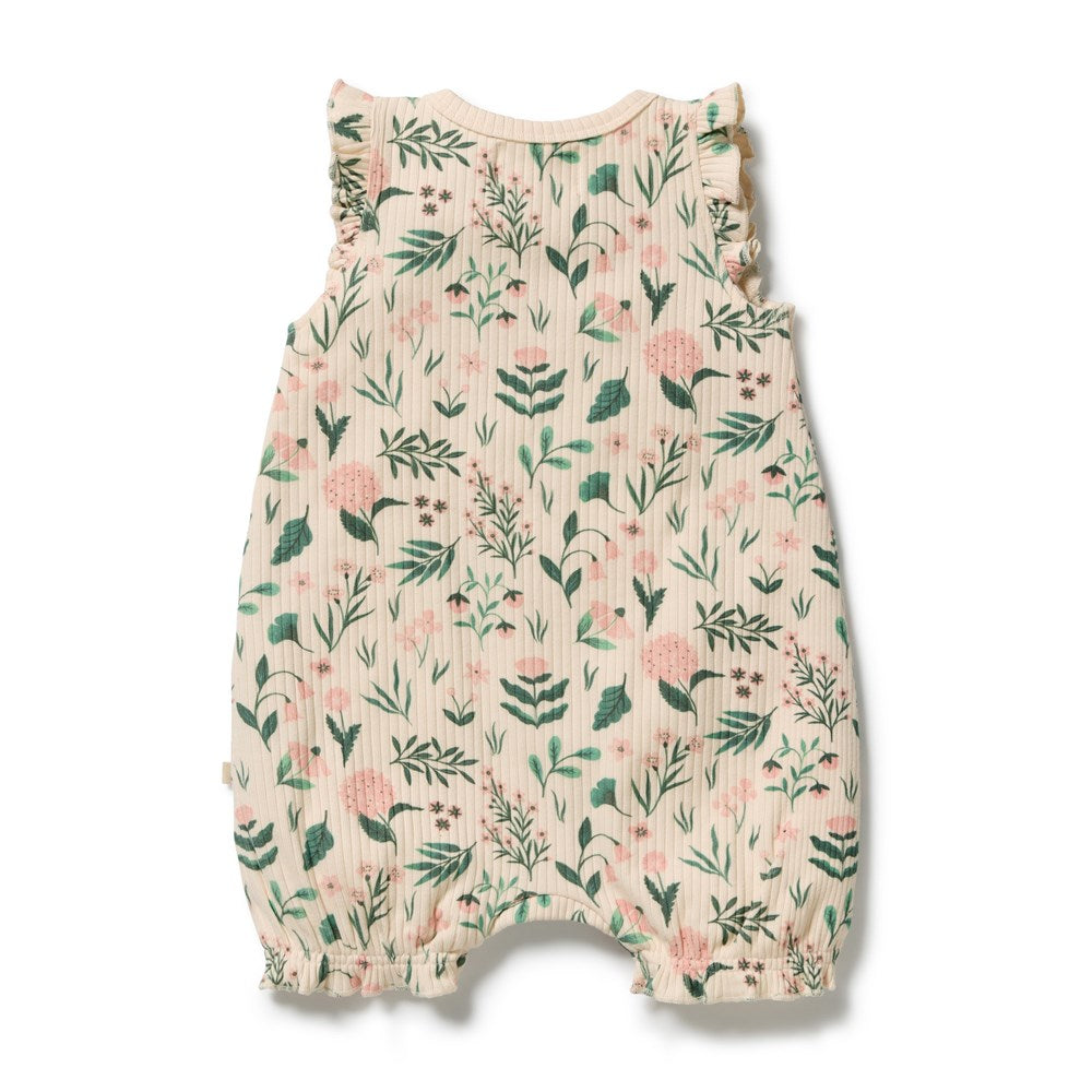 Sweet Bloom Organic Ruffle Zipsuit