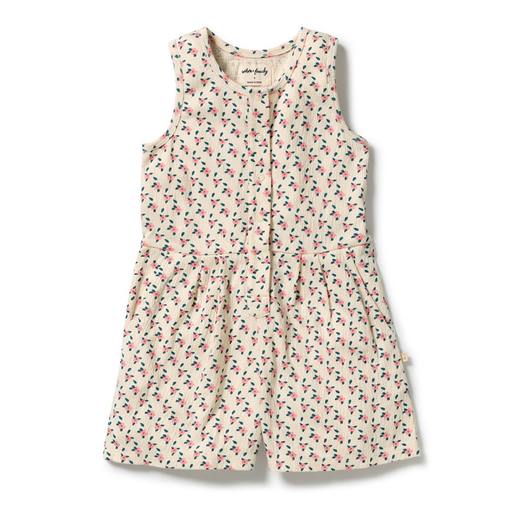 Little Blossom Organic Crinkle Playsuit