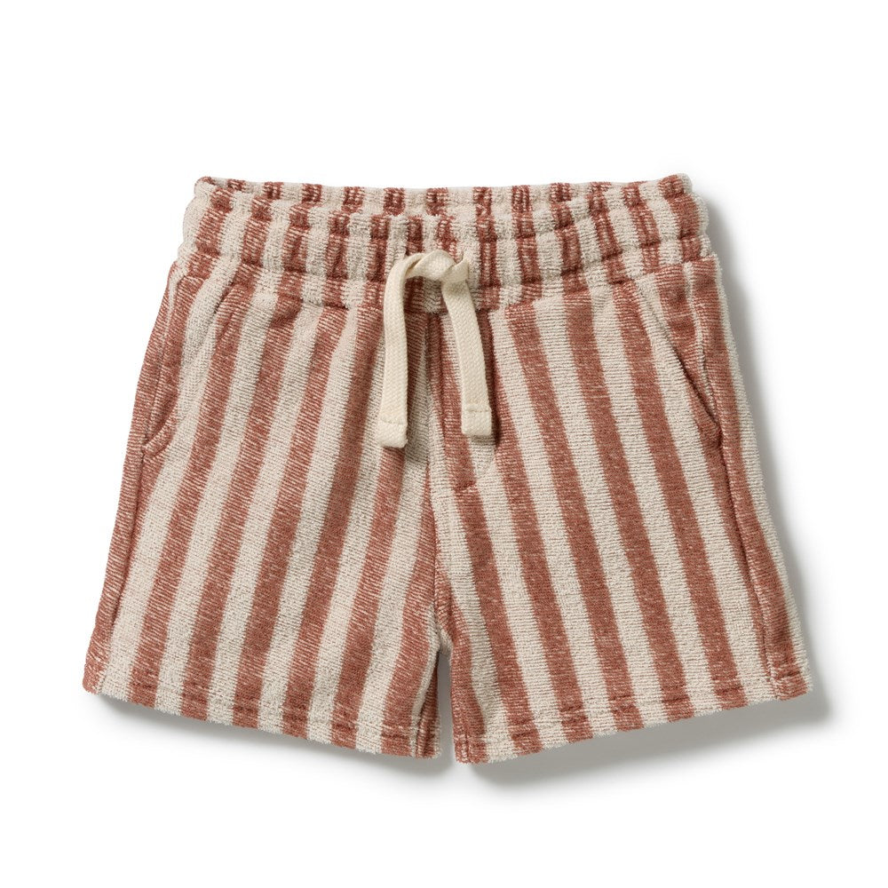 Cherry Cola Stripe Organic Terry Short