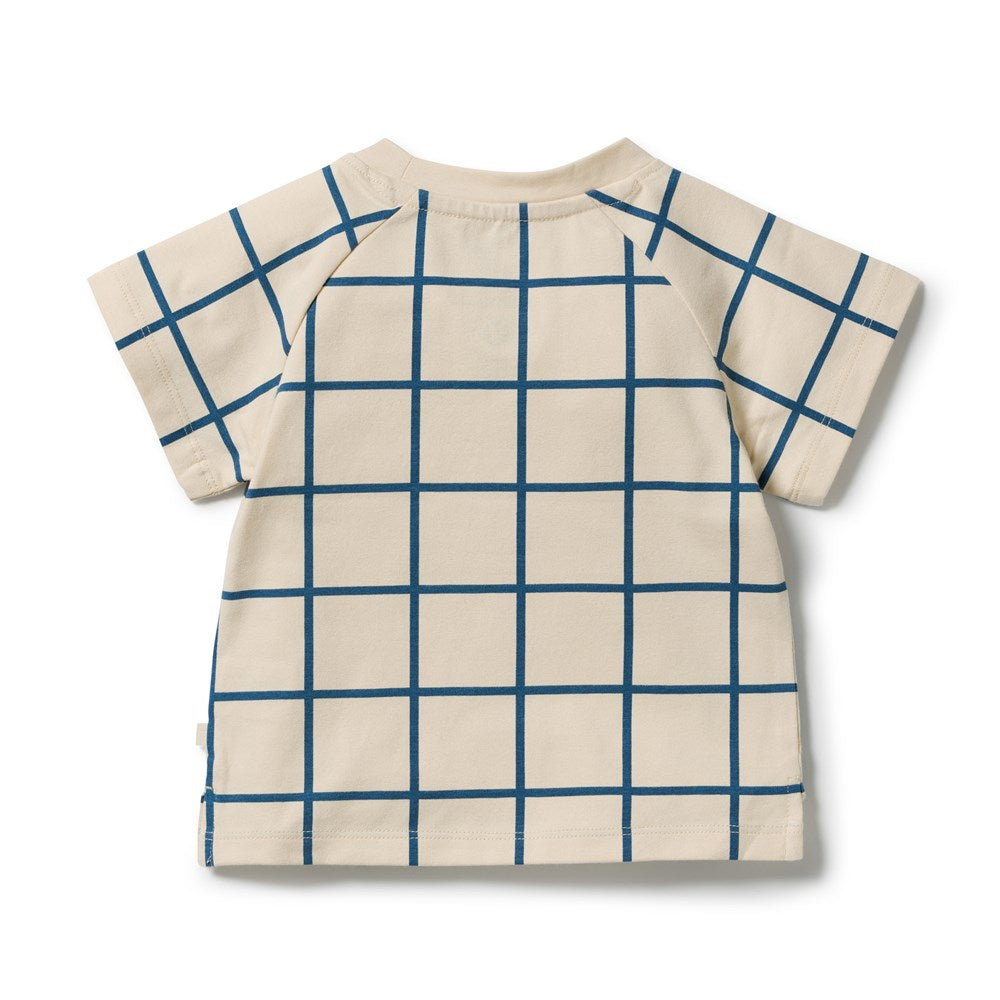 Bright Blue Check Organic Tee