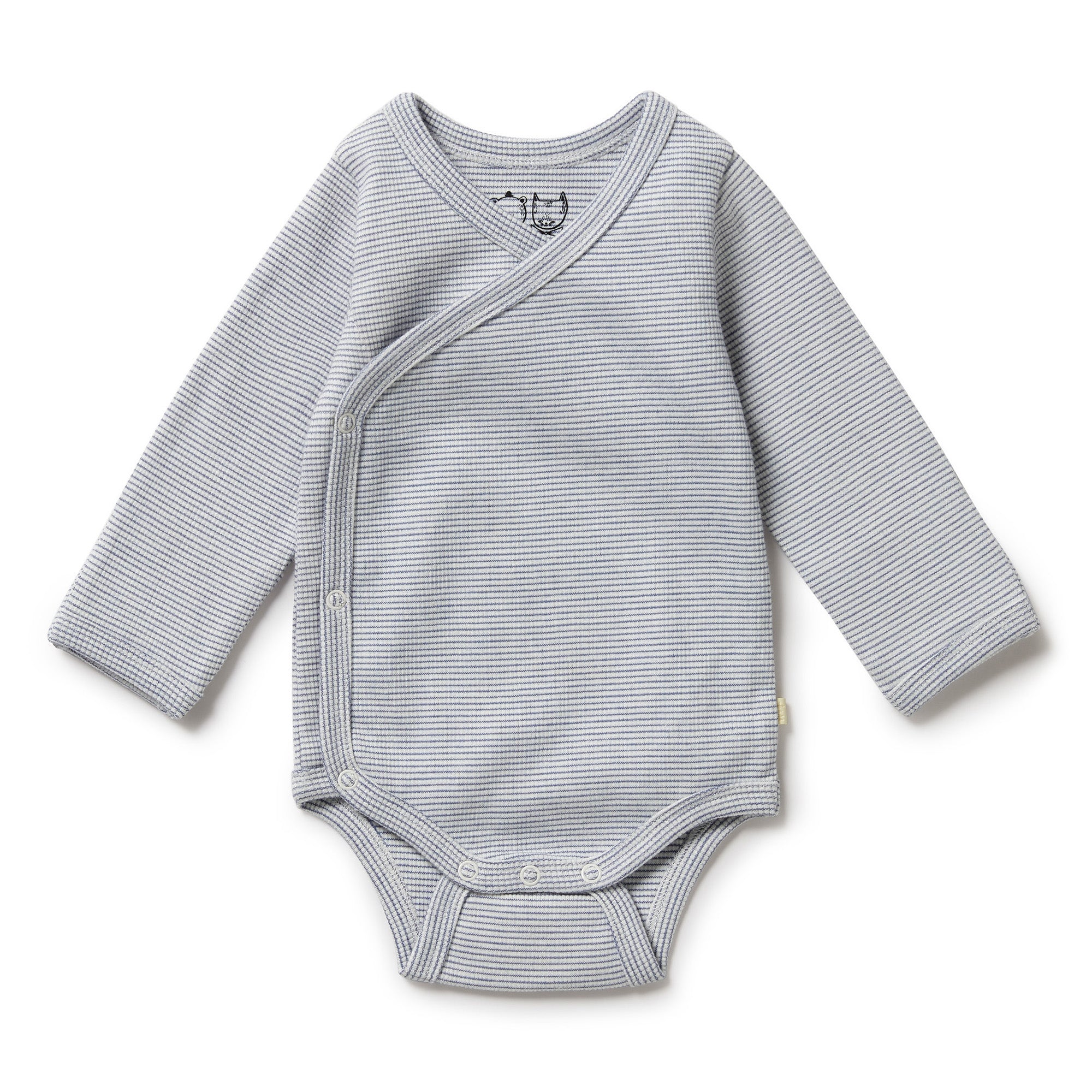 Organic Stripe Rib Kimono Bodysuit