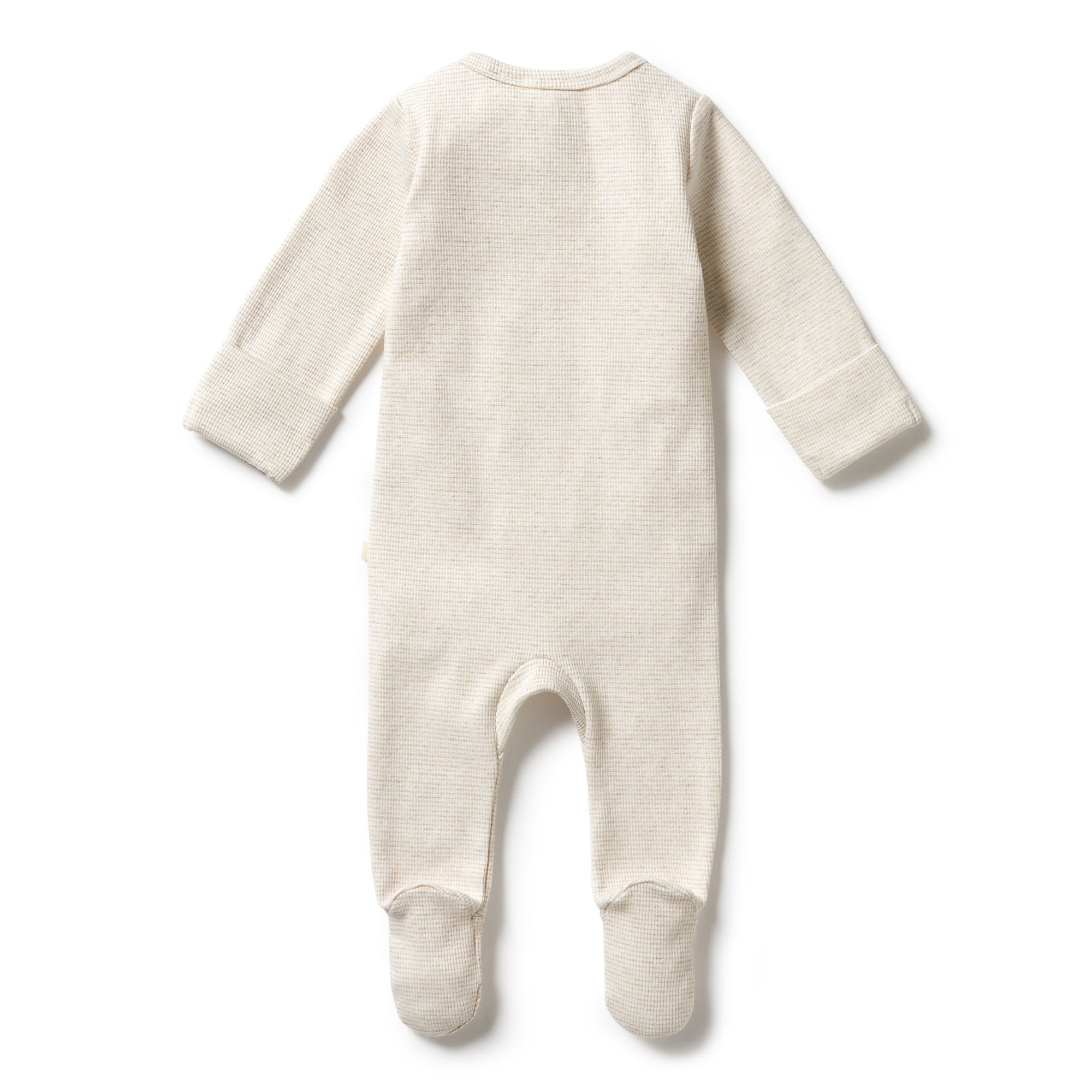 Organic Stripe Rib Zipsuit with Feet