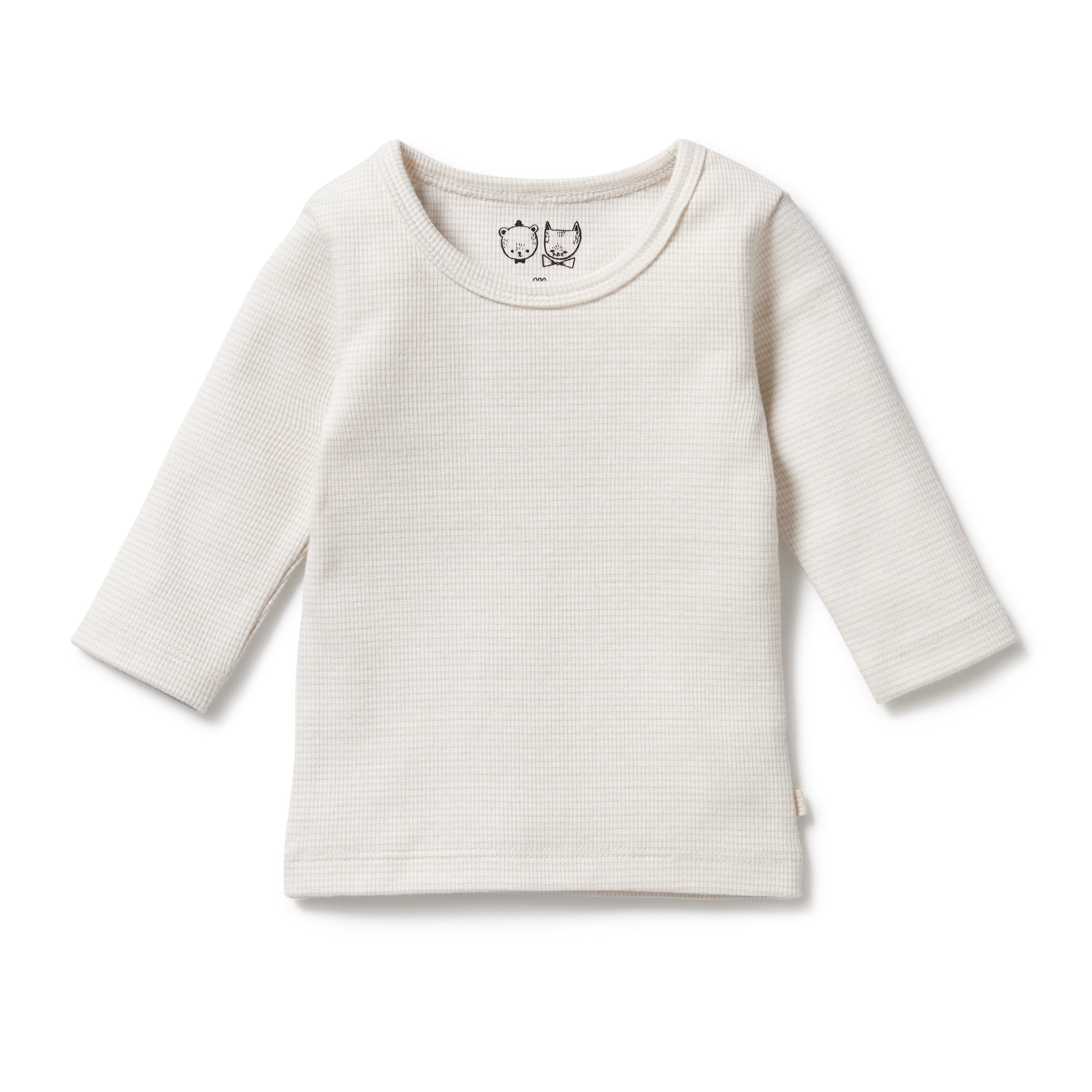 Organic Stripe Rib Long Sleeved Top