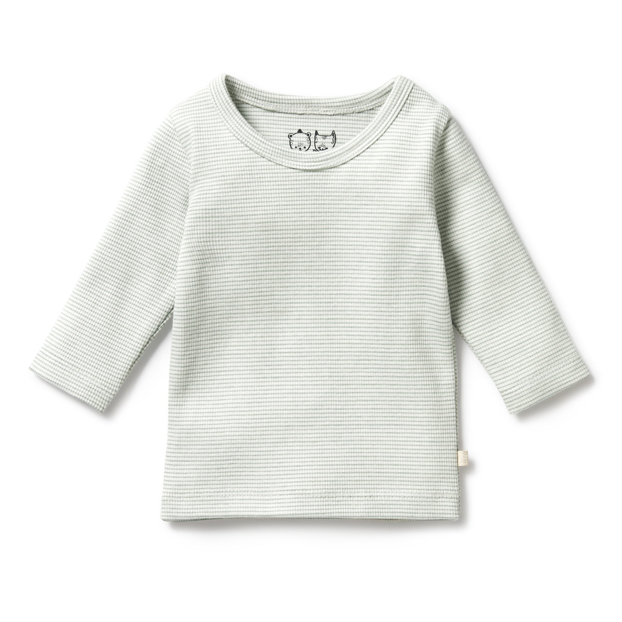 Organic Stripe Rib Long Sleeved Top