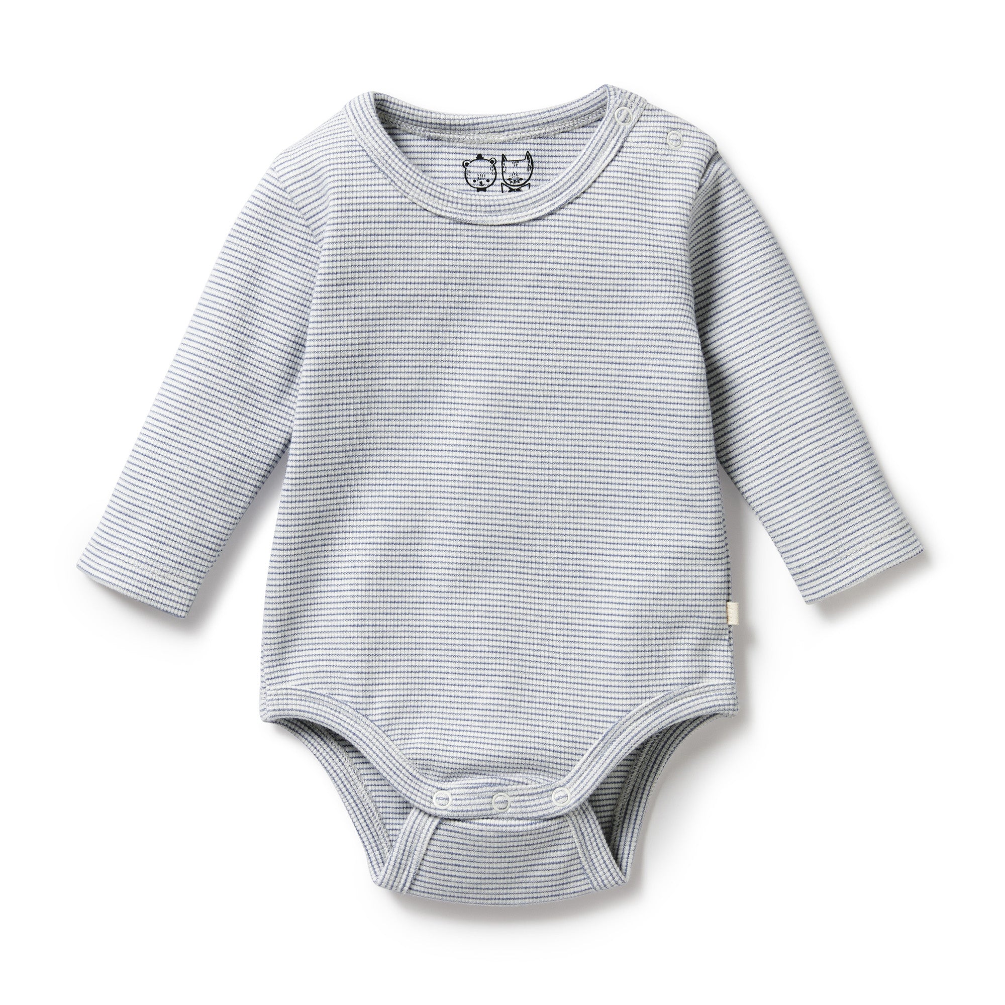 Organic Stripe Rib Long Sleeved Bodysuit