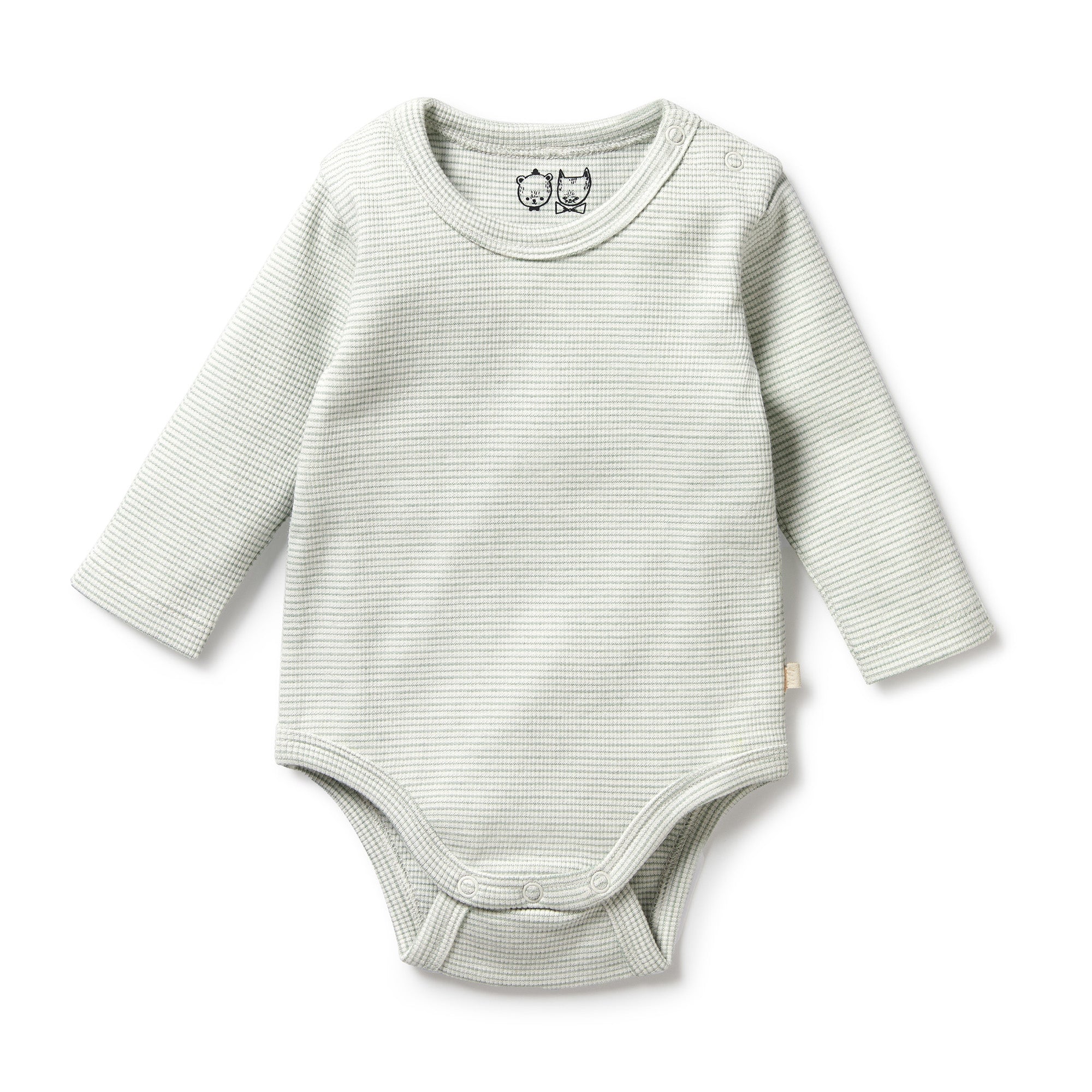 Organic Stripe Rib Long Sleeved Bodysuit