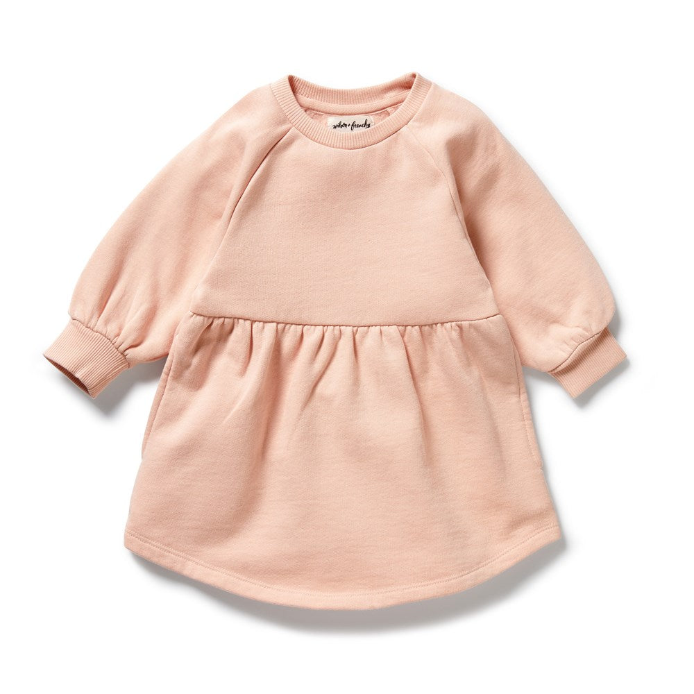 Blush Pink Organic Terry Sweat Dress