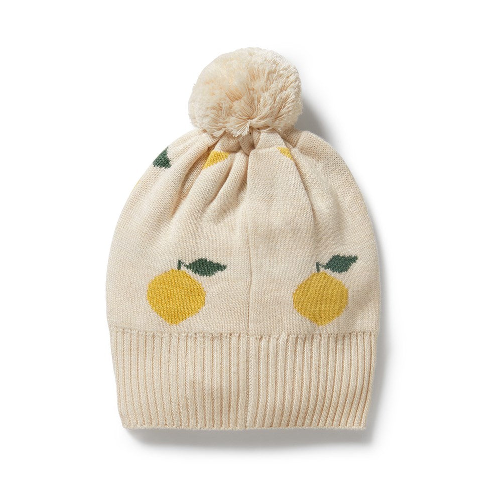 Lemony Organic Knitted Jacquard Hat
