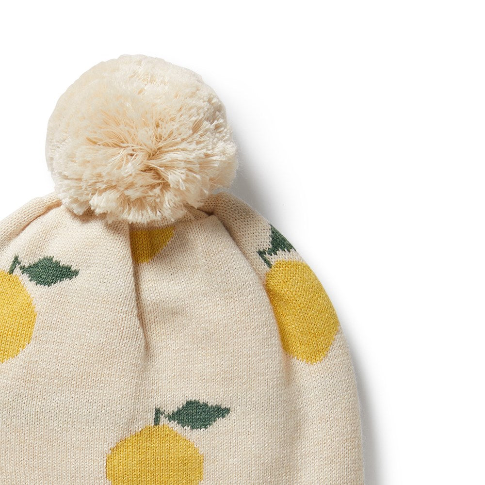 Lemony Organic Knitted Jacquard Hat