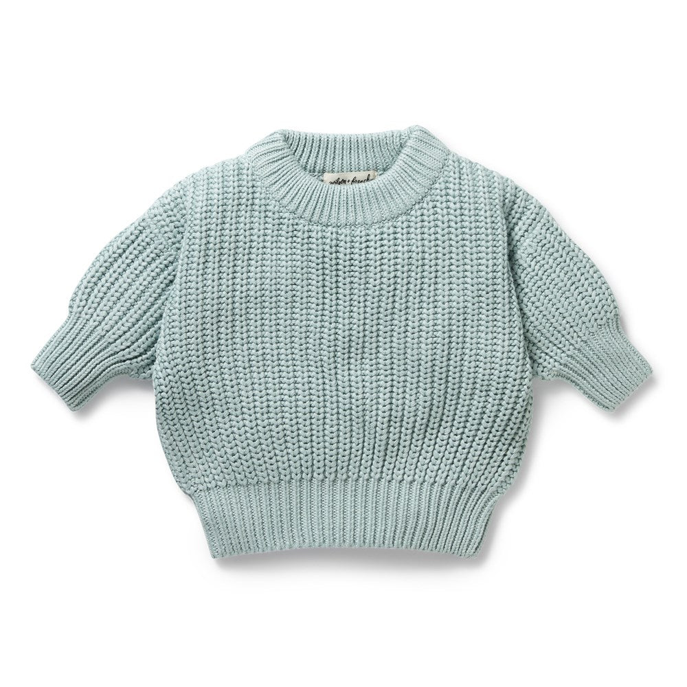 Duck Egg Organic Knitted Jumper