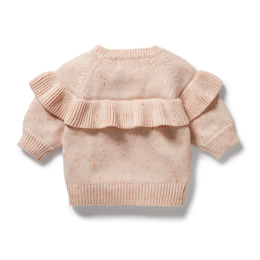 Fairy Floss Organic Knitted Ruffle Jumper