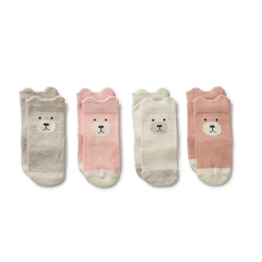 Girls Organic 4 Pack Baby Socks by Wilson and Frenchy – made from organic cotton