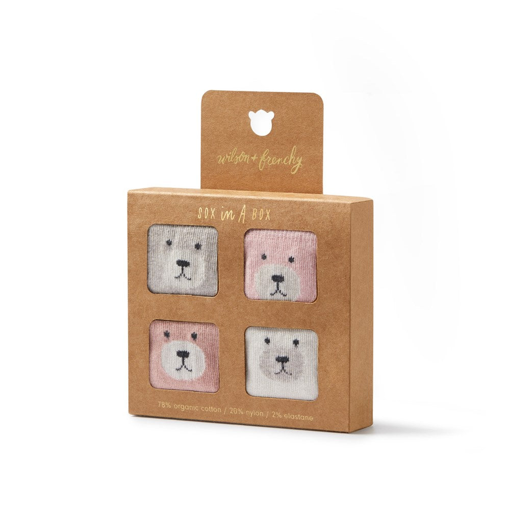 Girls Organic 4 Pack Baby Socks