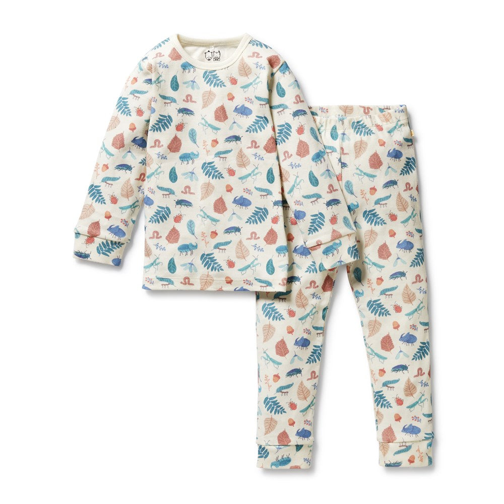 Bug Brigade Organic Rib Long Sleeved Pyjamas by Wilson and Frenchy – made from organic cotton