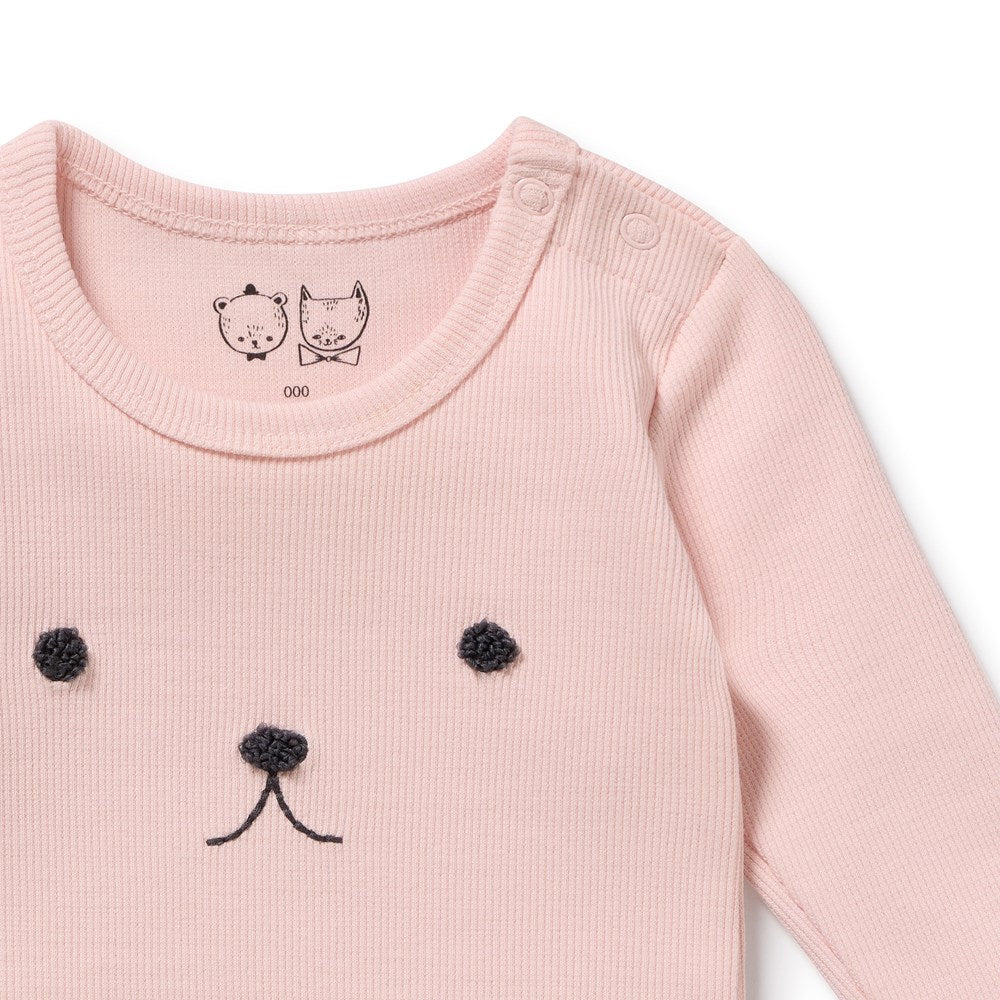 Strawberry Cream Organic Rib long-sleeved Bodysuit