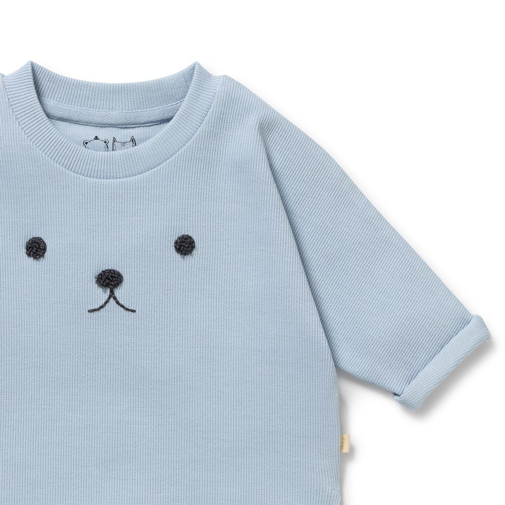 Storm Blue Organic Rib long-sleeved Top