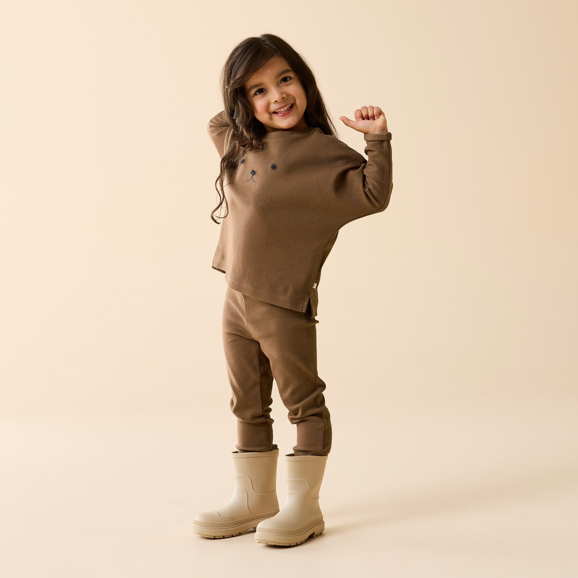 Nutmeg Organic Rib Legging