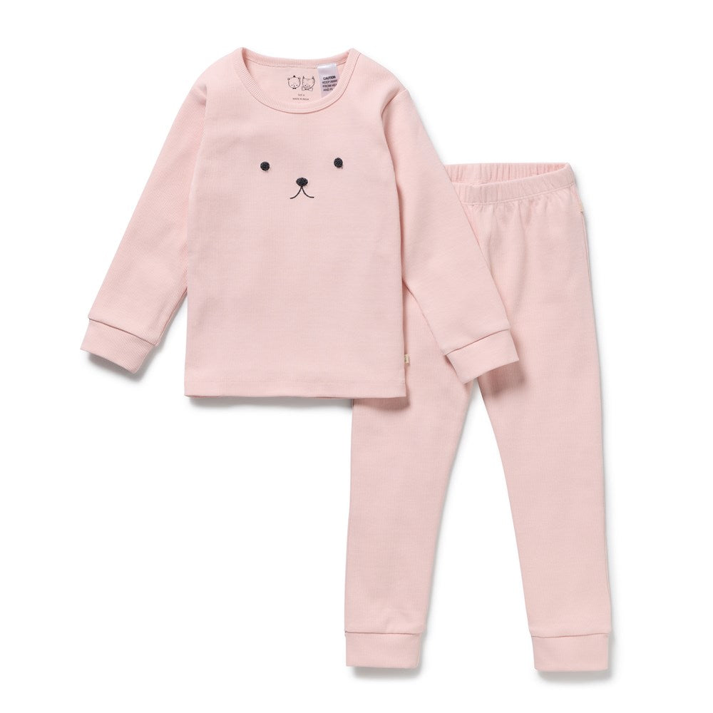 Strawberry Cream Organic Rib Long Sleeved Pyjamas