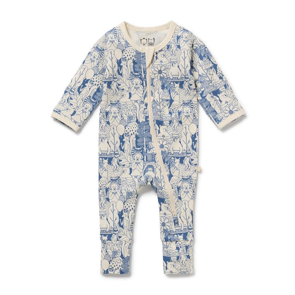 Woodland Adventures Organic Zipsuit with Feet