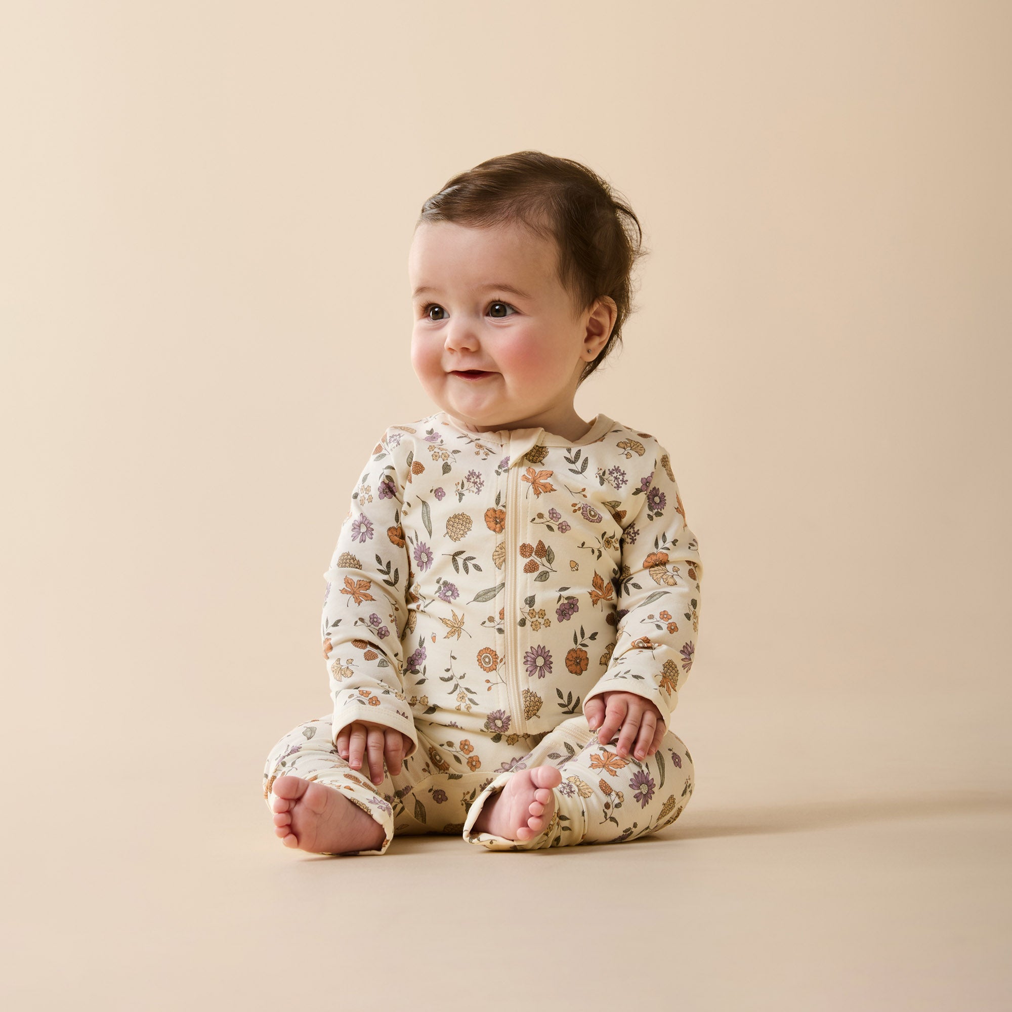 Maple Glow Organic Zipsuit with Feet