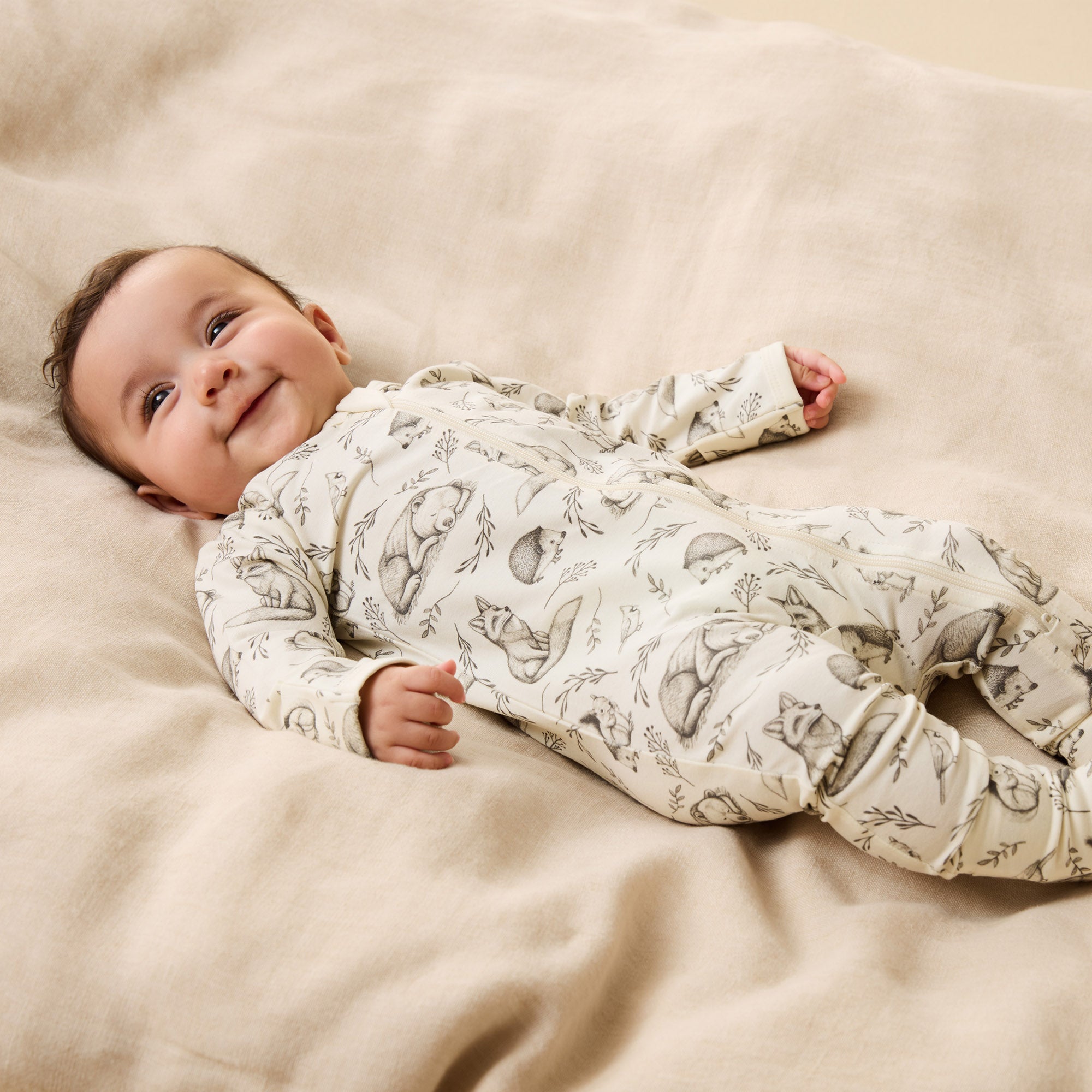 Foxglove Forest Organic Zipsuit with Feet