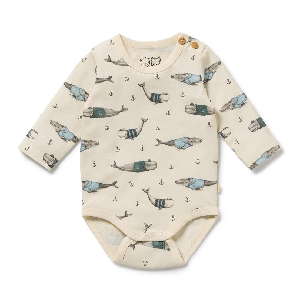 Woolly Whales Organic Bodysuit