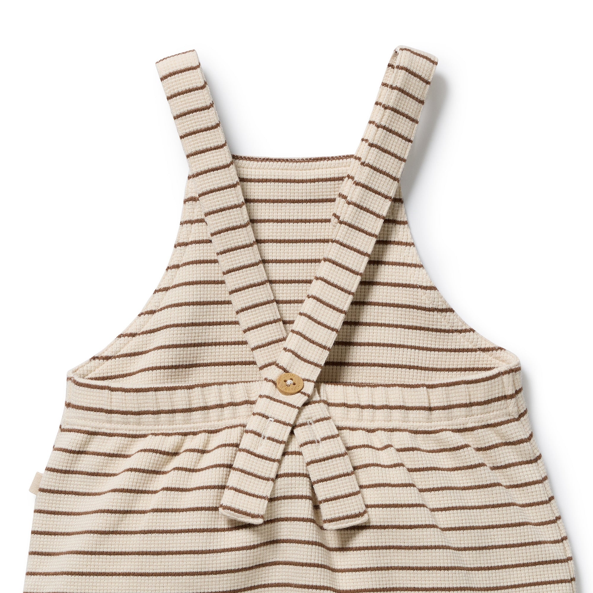 Nutmeg Stripe Organic Waffle Overall