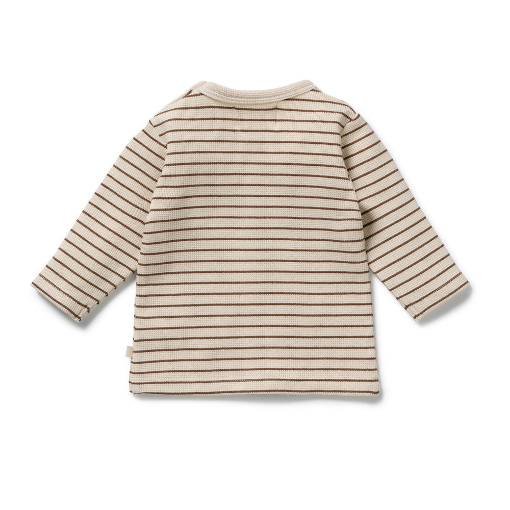 Nutmeg Stripe Organic Waffle Top