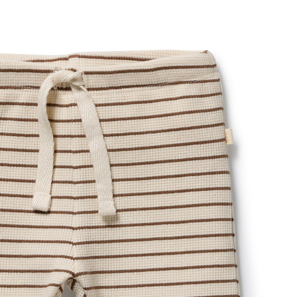 Nutmeg Stripe Organic Waffle Legging